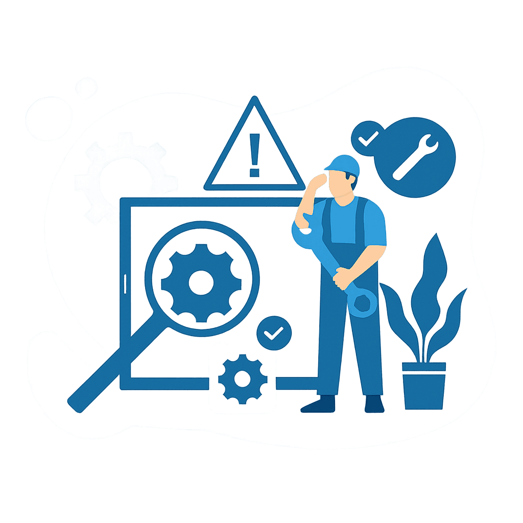 Ilustración de Mantenimiento (Preventivo y Correctivo)